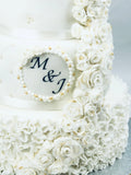 Fondant taart bruiloft met eetpapier wit