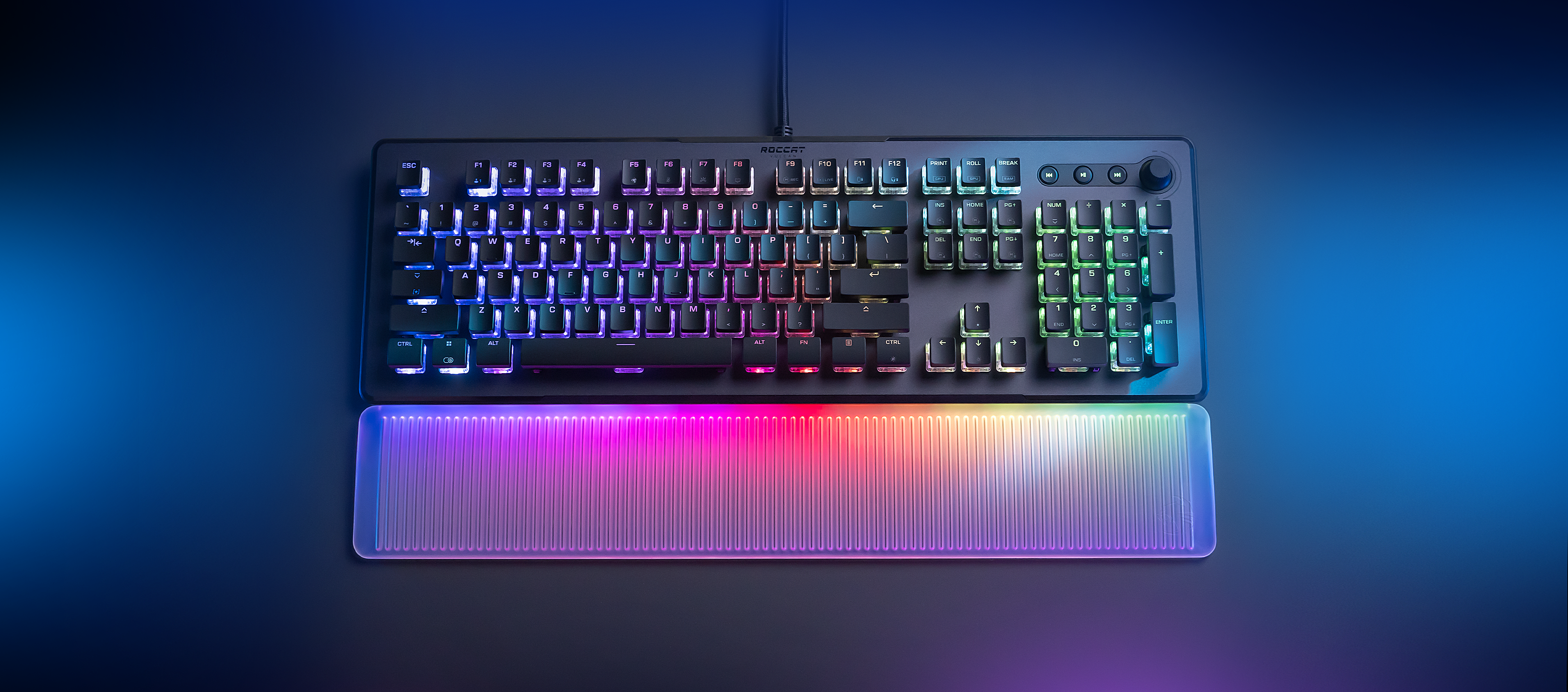 Roccat Vulcan II - Clavier de Jeu Mécanique Pour Pc, Touches  Rétro-Éclairées RGB Personnalisables, Repose-Poignet Amovible, Titan II  Linear Switches