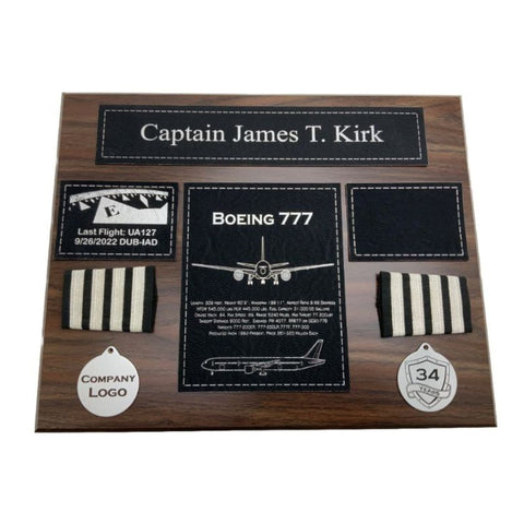 custom pilot retirement plaque