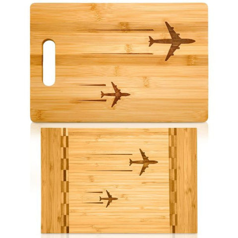cutting board with jet plane details