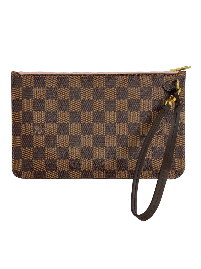 Louis Vuitton Pochette Damier Ebene MM/GM Cerise Lining in Coated Canvas  with Gold-tone - US