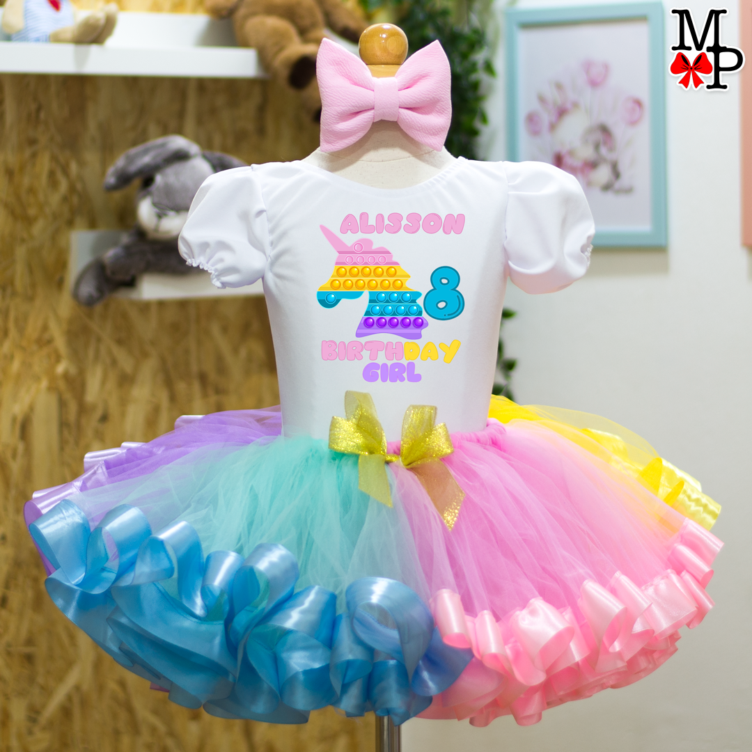 Set de tutu inspirado en Pop It, Ropa cumpleaños niña Pop it – Moda  Personalizada