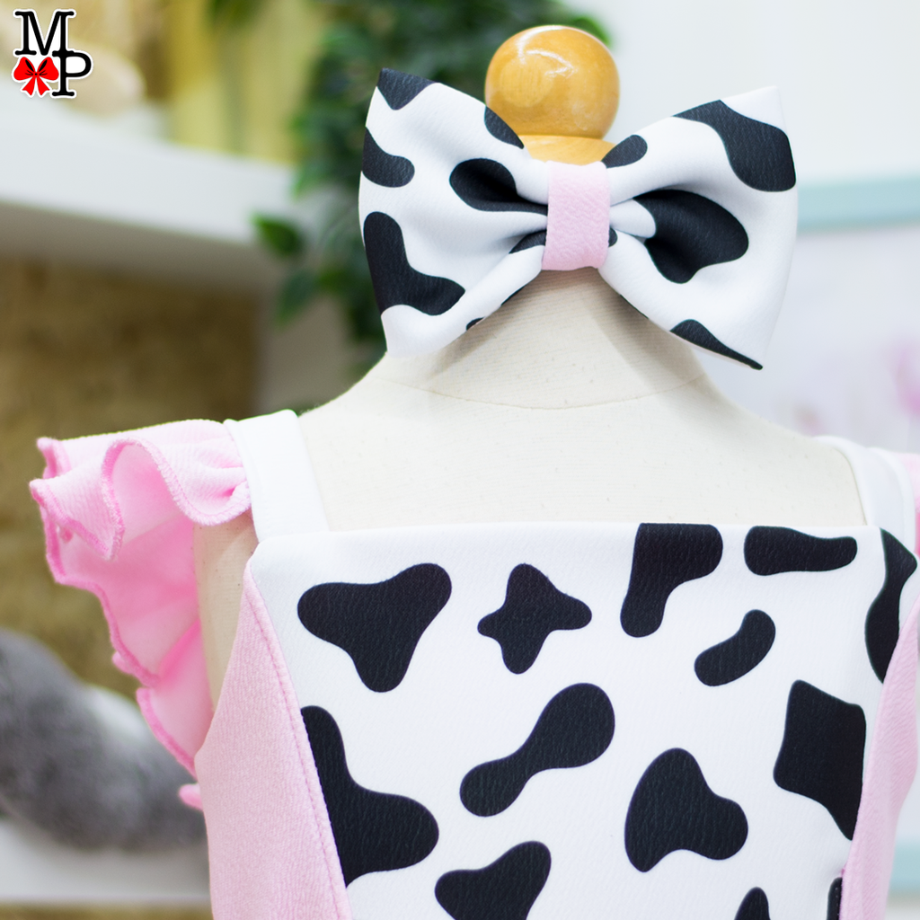 como el desayuno laringe dilema Vestido inspirado en Vaca Lola para niñas, Granja, vuelos rosado fucsi –  Moda Personalizada