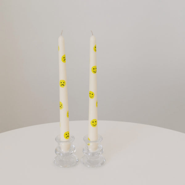 Pair of Heart hand painted taper candles