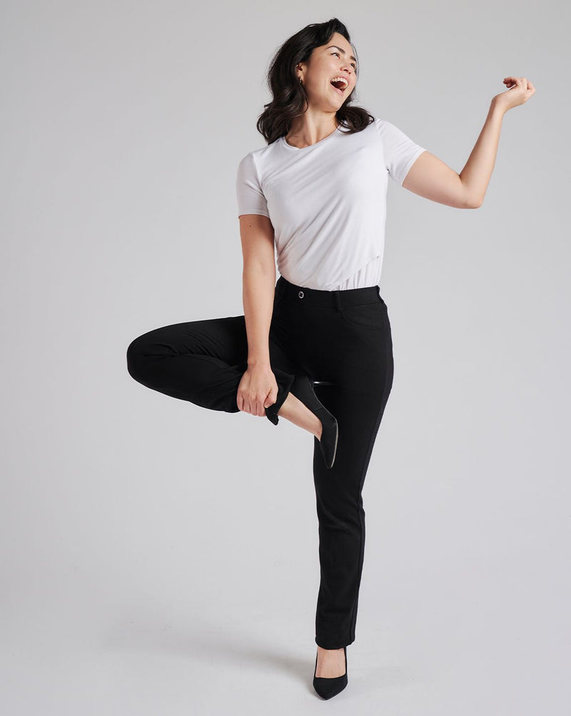 Betabrand Straight Leg Black Dress Yoga Pants NWT XL
