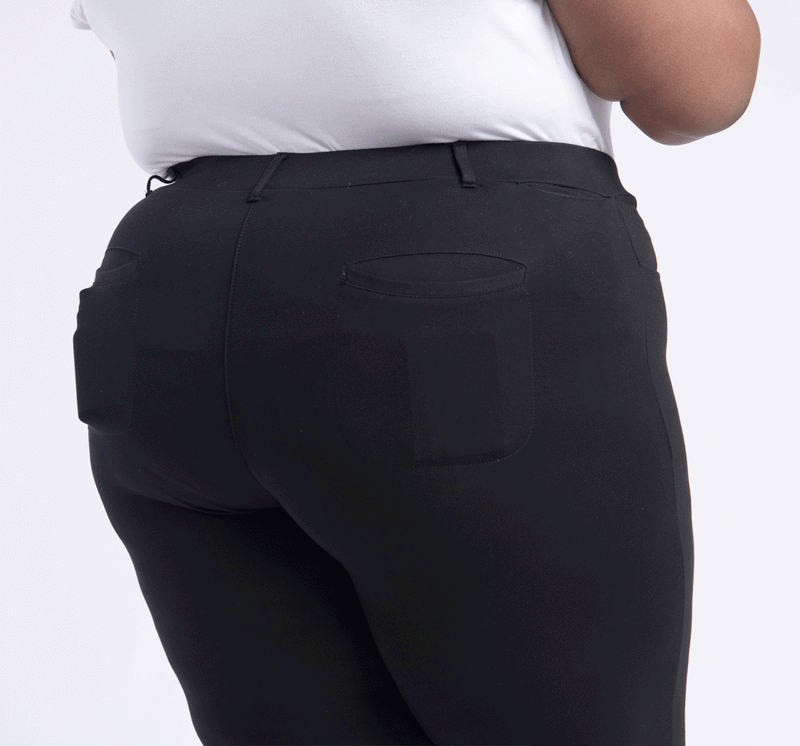 Betabrand Polka Dots Black Dress Pants Size L (Petite) - 73% off