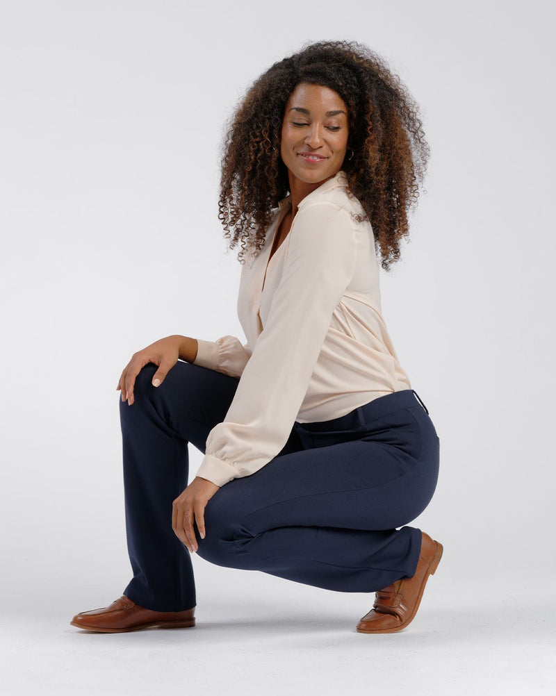 Betabrand Pants Straight-Leg Classic Dress Yoga Pant Charcoal