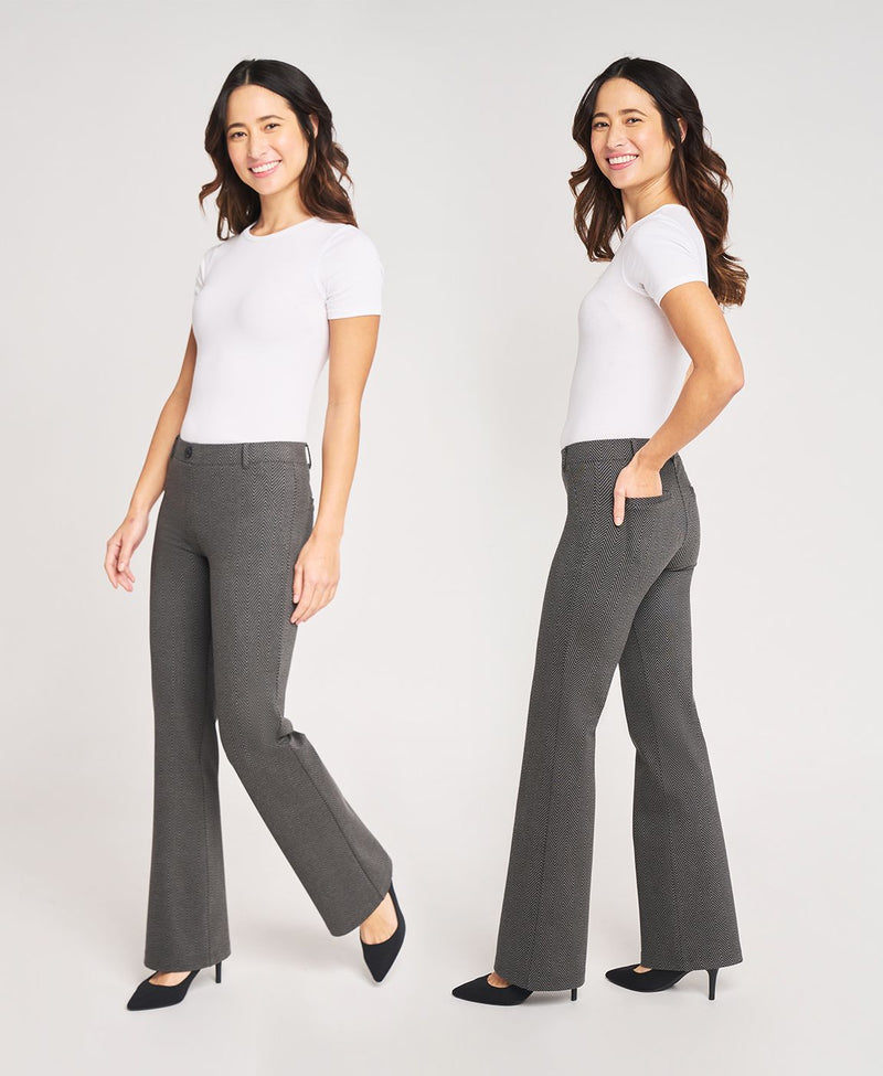 Boot-Cut, Two-Pocket Dress Pant Yoga Pants (Ash Lombard)