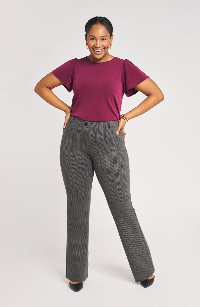 Betabrand Women's Boot-Cut Classic Dress Pant Yoga Pants Charcoal Medium
