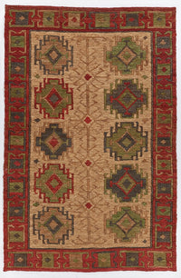Chandra Ryleigh Ryl-46900 Red / Green / Natural Area Rug