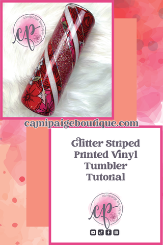 Striped Glitter on Patterned Vinyl Tumbler Tutorial