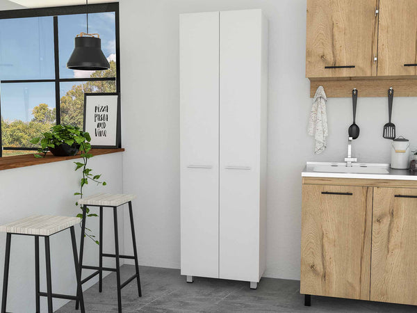 FM Furniture Norway Broom Closet Pantry with 5 Shelves - On Sale