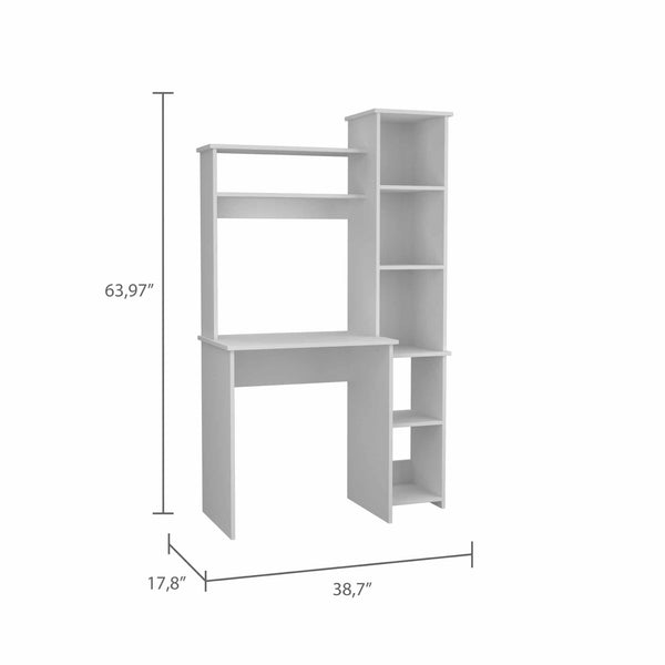 Nashville Writing Desk, Six Shelves - Ecart