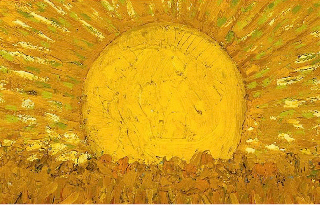 Пикник здесь под желтым солнцем ламп. Ван Гог картины. Винсент Ван Гог "Солнечный день". Желтое солнце Винсент Ван Гог. Сеятель 1888 Винсента Ван Гога.
