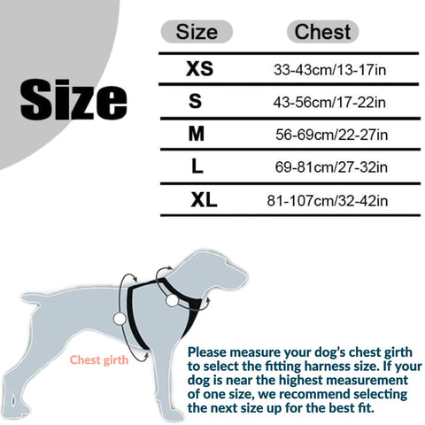 Truelove no pull reflective adjustable dog harness vest size chart
