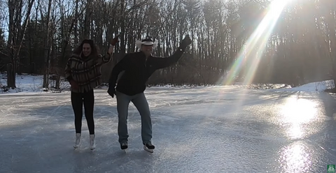 Tom and Alice happily enjoying ice-skating