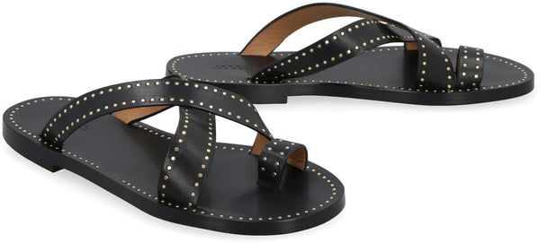 Jinsay leather flat sandals-2