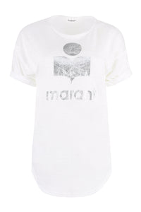 T-shirt Koldi in lino con logo