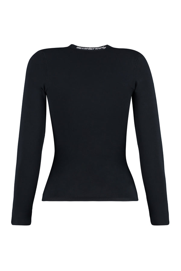 Logo-jacquard trim pullover-1