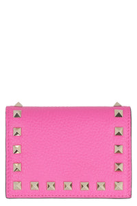 Valentino Garavani - Rockstud small leather flap-over wallet