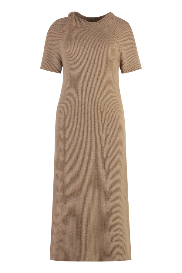 Ribbed knit midi dress-0