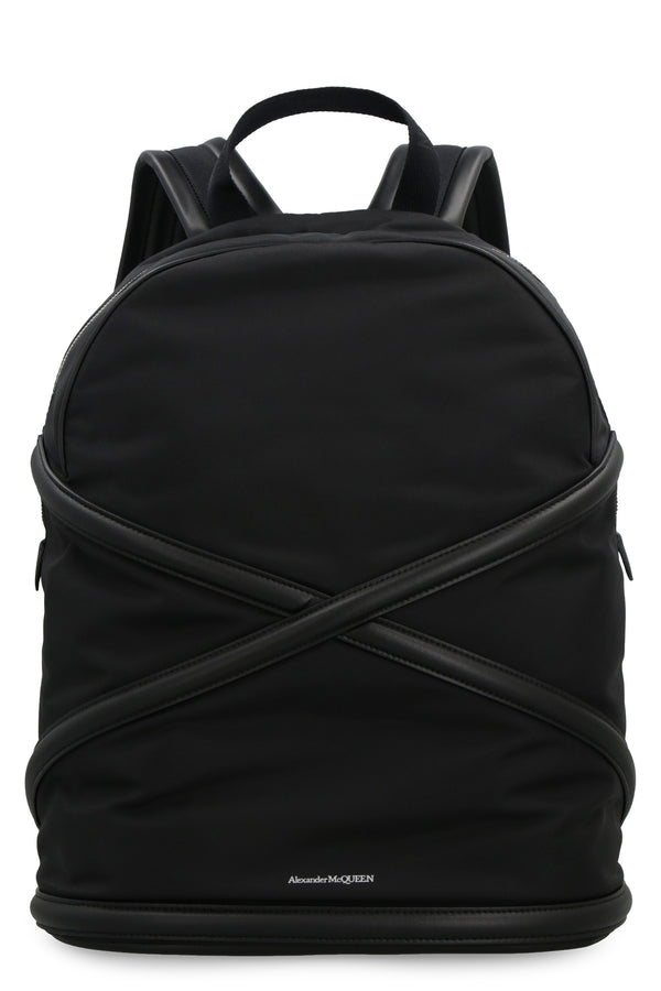 Harness leather details nylon backpack-1
