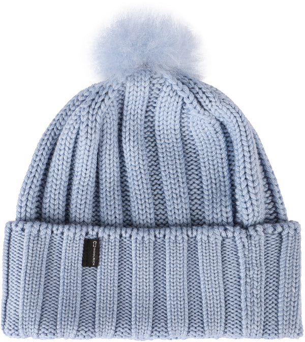 knitted wool beanie with pom-pom-1