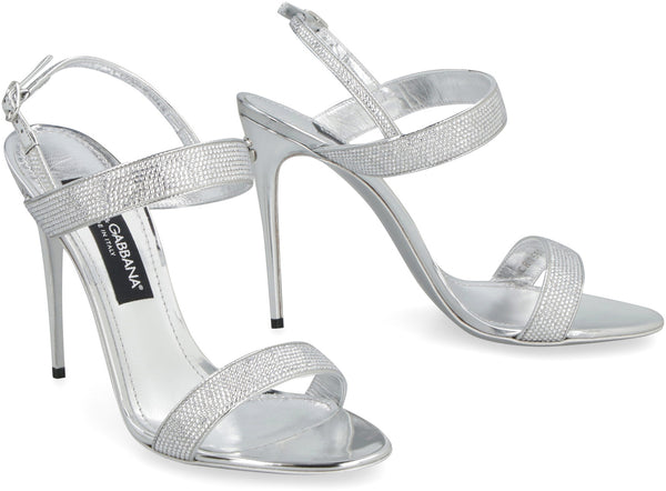 KIM DOLCE&GABBANA - Keira metallic leather sandals-2