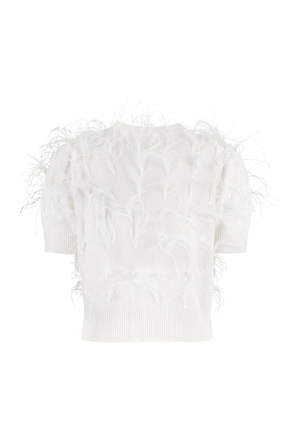 Lucy Ostrich feathers sweater-1