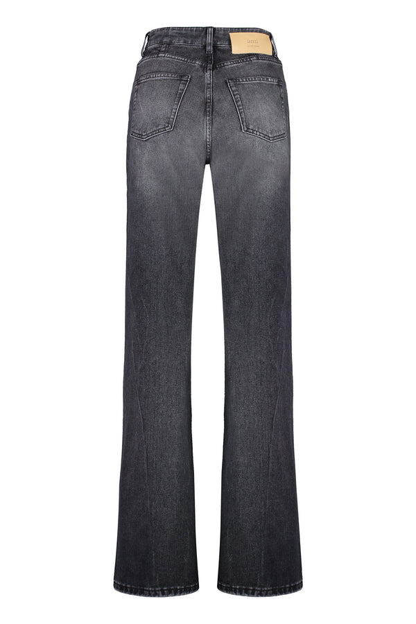 Jeans flare a vita alta-1