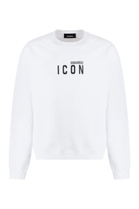 Cotton crew-neck sweatshirt with logo