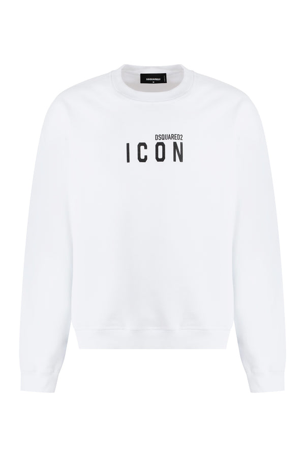 Cotton crew-neck sweatshirt with logo-0