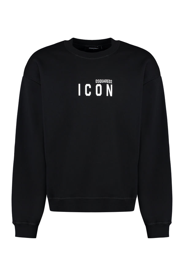 Cotton crew-neck sweatshirt with logo-0