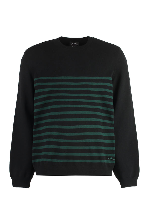 Cotton blend crew-neck sweater-0