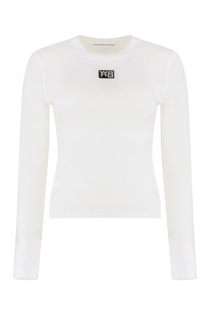 Logo print long sleeve top-0