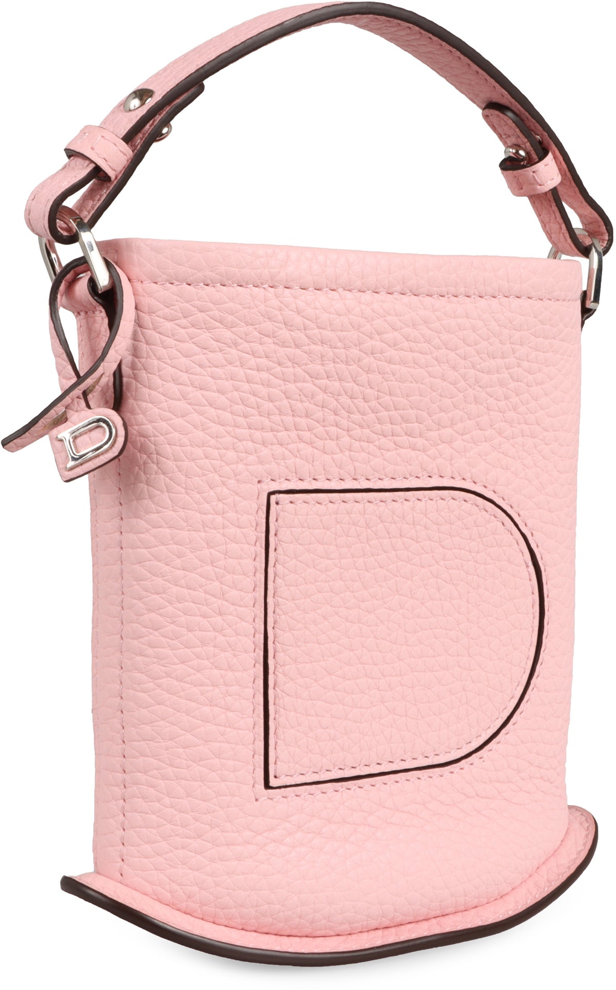 Delvaux Pin Mini Leather Bucket Bag in Pink