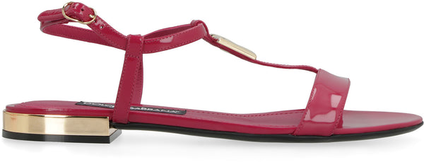 Patent leather flat sandals-1