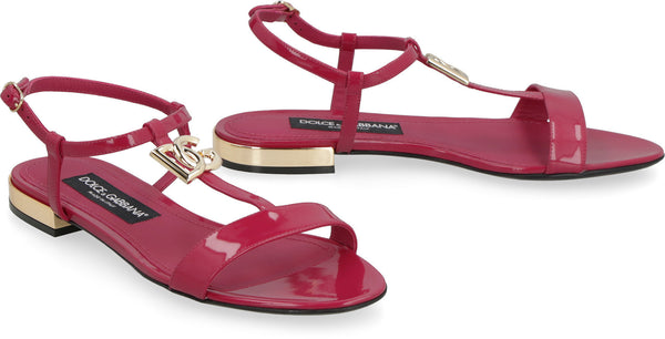 Patent leather flat sandals-2