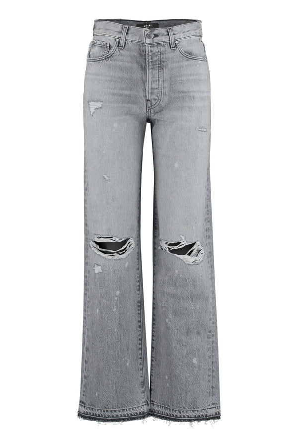 5-pocket straight-leg jeans-0