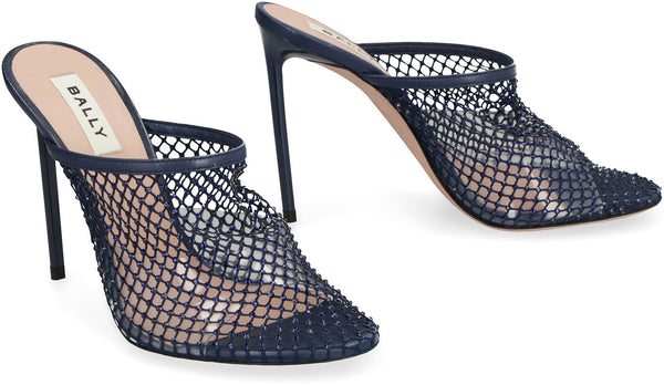 Mules Crystal Fishnet in pelle-2