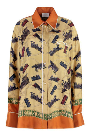 Printed silk shirt-0