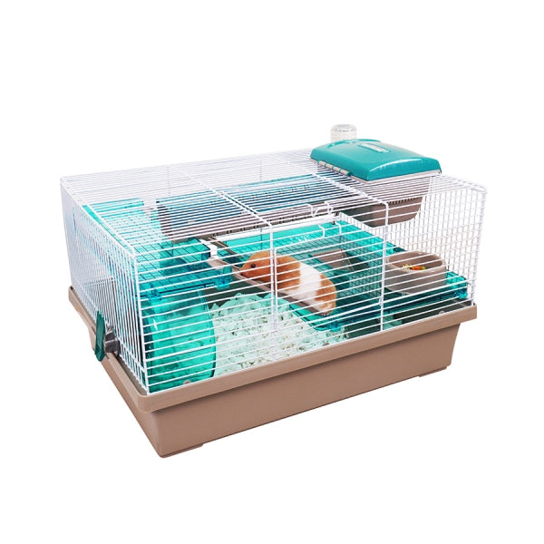 Ferplast Large Hamster Cage, Mouse Cage MULTIPLA Hamster Crystal, in Metal  Mesh and Recycled Plastic, with Accessories, Black, Medium