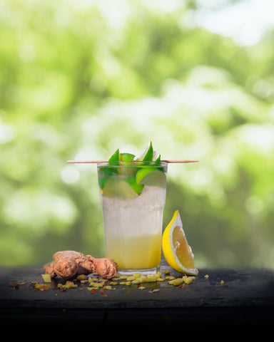 Drink Rezept: ein zubereiteter Cocktail "Ginger the Elder" mit Deko