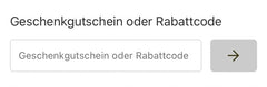Feld, in das der Gutscheincode eingegeben werden kann. 