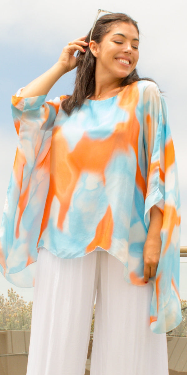 Silk Aura Print Kaftan