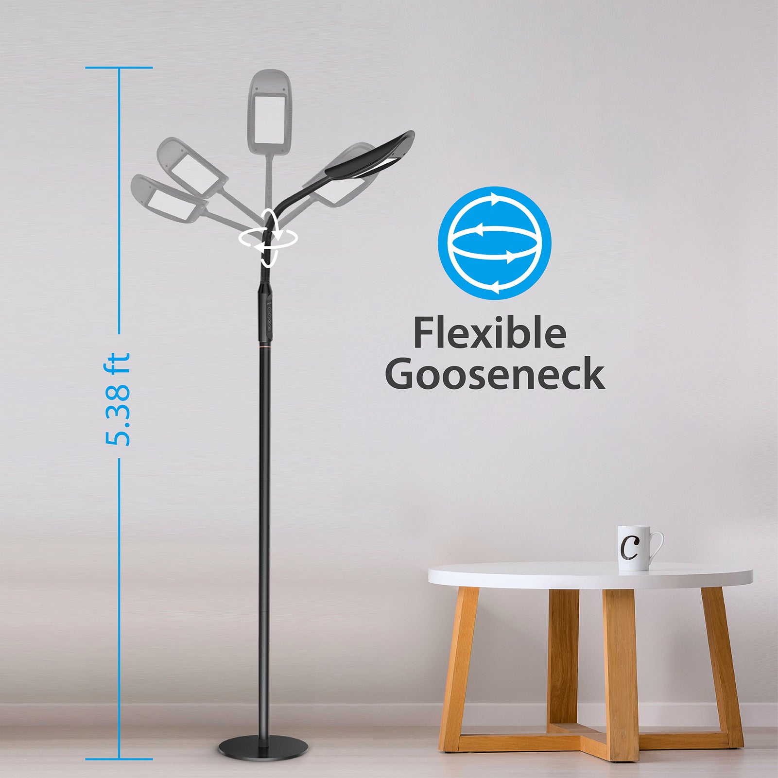 trond led gooseneck floor lamp