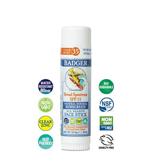 badger clear zinc sport sunscreen stick spf 35