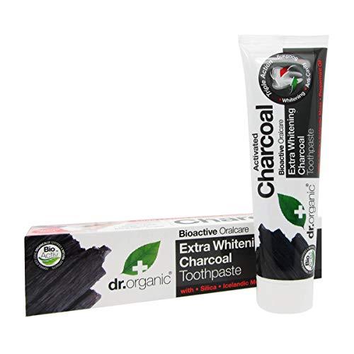 dr organic extra whitening charcoal toothpaste