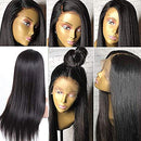 Image of 13X6 Lace Front Wigs Human Hair Preplucked 150% Density Deep Part Human Hair Wigs for Black Women with Baby Hair Silky Straight 13X6 lace Wig 10A Brazilian Virgin Human Hair Wigs 14" Natural Color