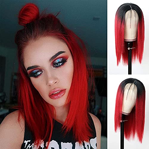 Aubree Short Red Lace Front Wigs Black Red Ombre Color Hair Bob Wig Sy Ninthavenue Europe